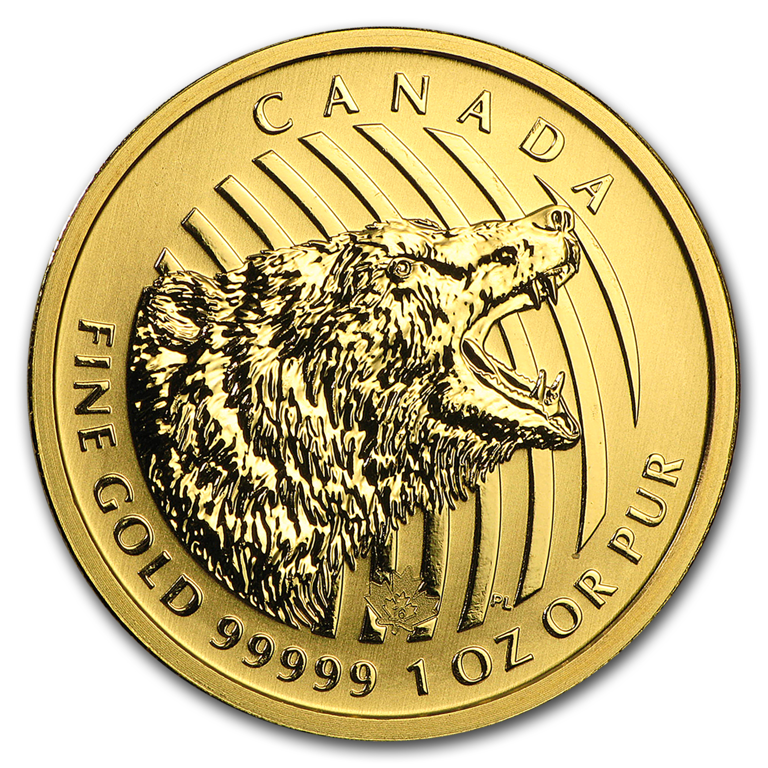2016 Canada 1 oz Gold Roaring Grizzly Bear .99999 BU (Assay Card